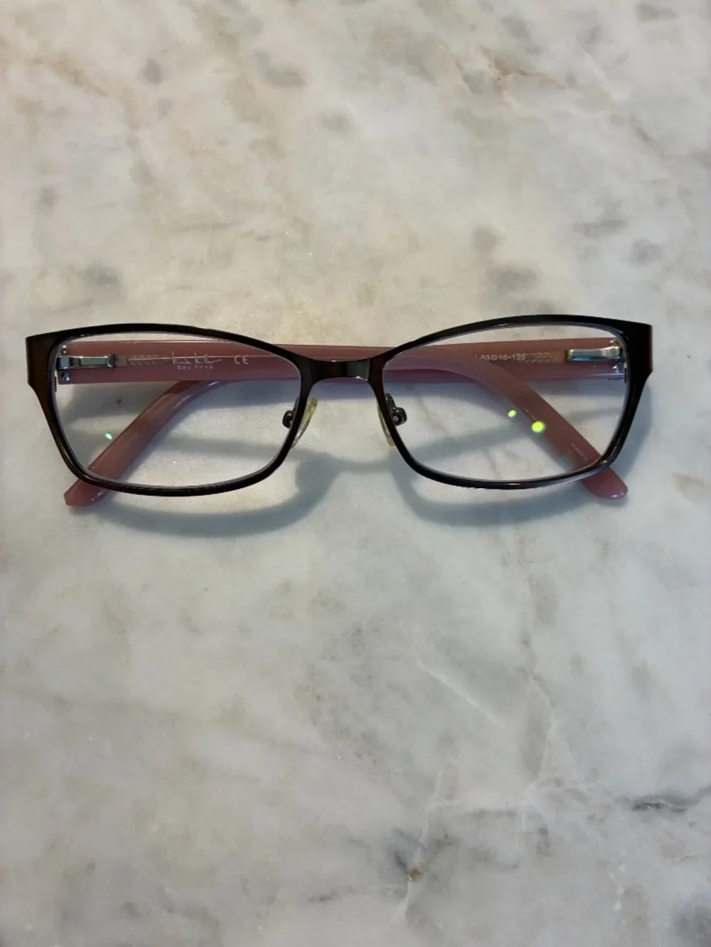 Nicole Miller New York Amsterdam Brown/Pink Authentic Eyeglasses Frames 53-15